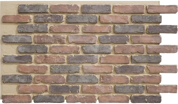 EverStone Aged Brick Faux Brick Panel, 46 7/8"W x 27"H x 1 1/4"D, Horizon Color by EkenaMillwork