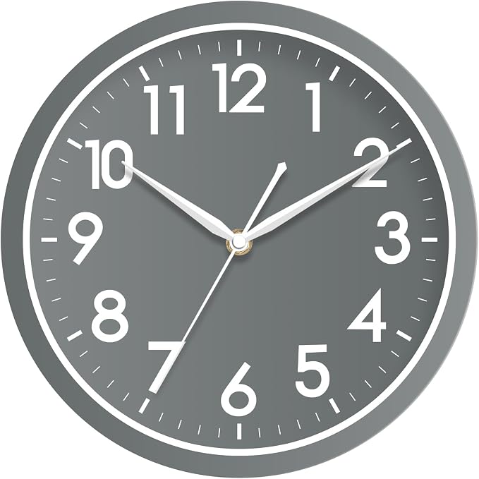 AKCISOT Wall Clock Bathroom 10 Inch Analog Small Wall Clocks Battery Operated by Akcisot