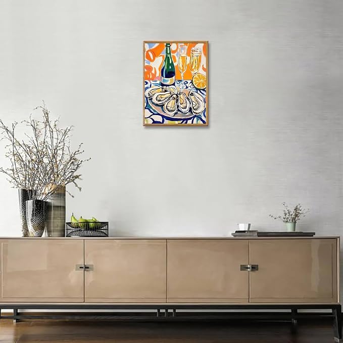 AtterrirArt Oyster Dining Room Wall Art, Champagne Abstract Picture Wall Decor - Image 5