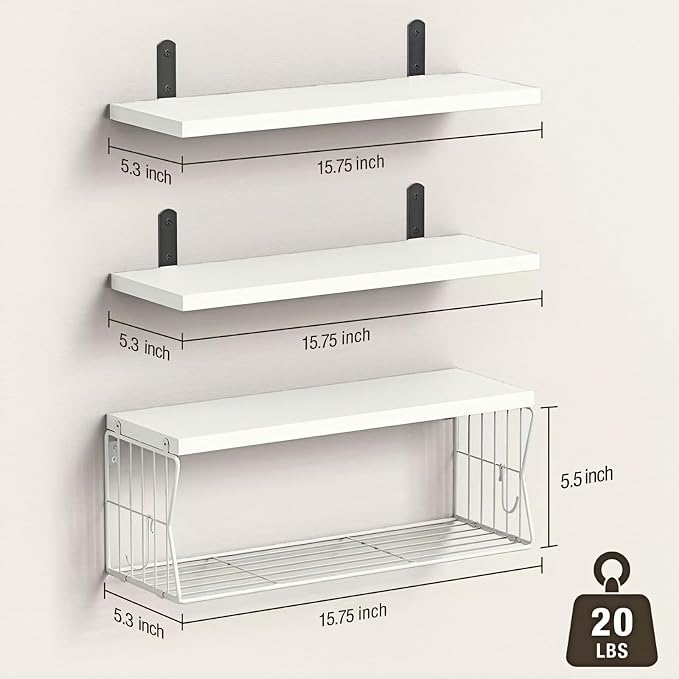 Floating Bathroom Shelves Wall Mounted - Image 2