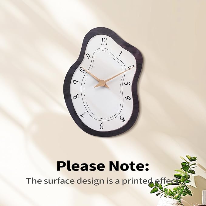 Mid Century Retro Irregular Shape Wall Clock, Silent Non-Ticking Battery - Image 8