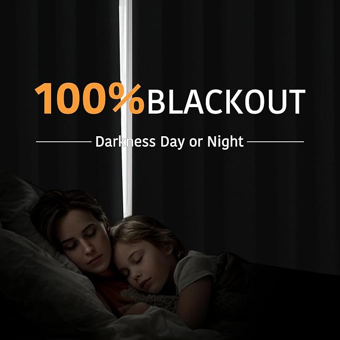 RYB HOME Extra Wide 100% Blackout Patio Door Curtain 96 inch Long, Grommet Room - Image 3