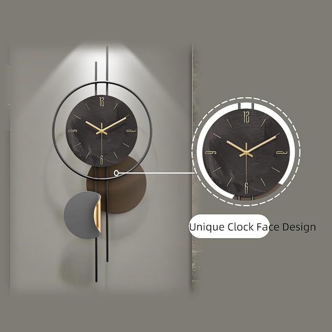 Modern Wall Clock for Living Room, Large Black Decorative Wall Clock - Image 5