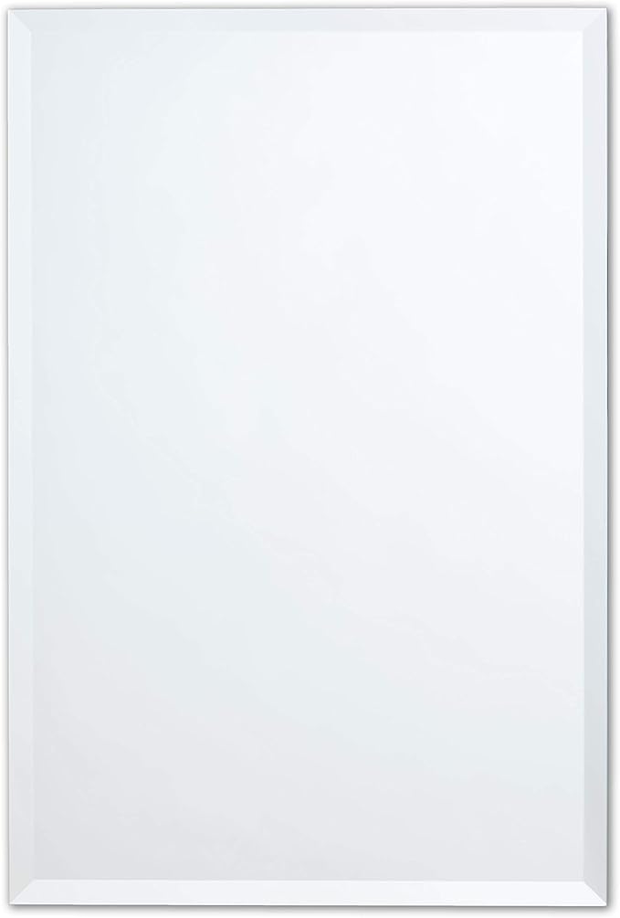 Better Bevel Frameless Rectangle Mirror, 22.5" x 34.5" Bathroom Wall Mirror by Better+Bevel