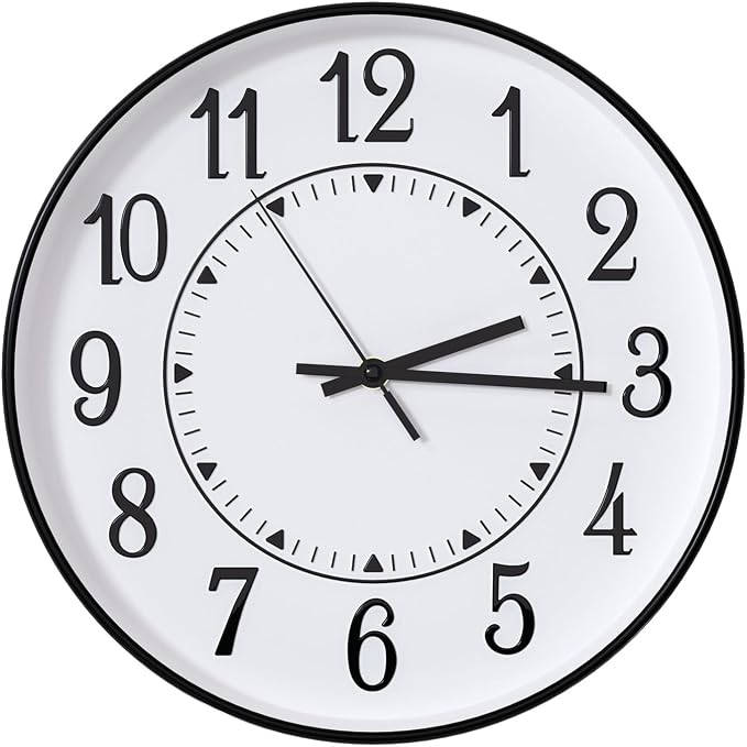 Wall Clock Modern Non-Ticking Battery Operated Silent Wall Clocks Simple Style by BAKBRAND