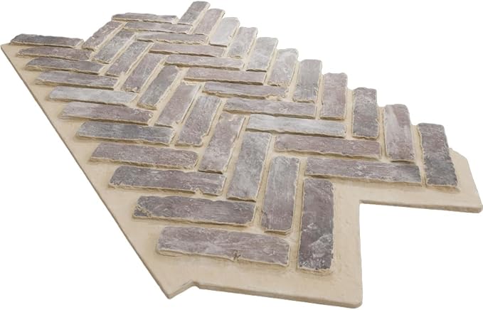 EverStone Herringbone Faux Brick Panel, 46 1/2"W x 25 1/4"H x 1"D, Limewashed - Image 6