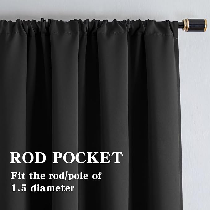 IGEMAEVE Blackout Curtains 84 Inch Length 2 Panels Set, Rod Pocket Energy - Image 2