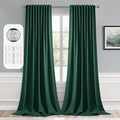 MIULEE Christmas Hunter Green Back Tab Blackout Curtain 96 Inch Long 2 Panels by MIULEE