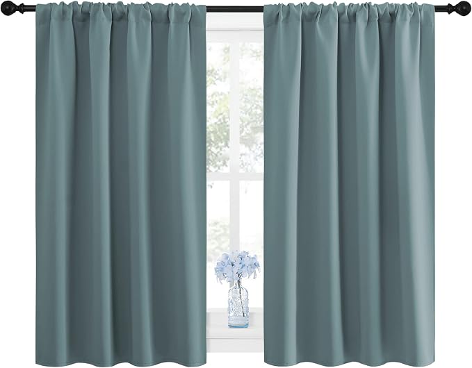 NICETOWN Greyish Blue Blackout Curtains Panels - Image 2
