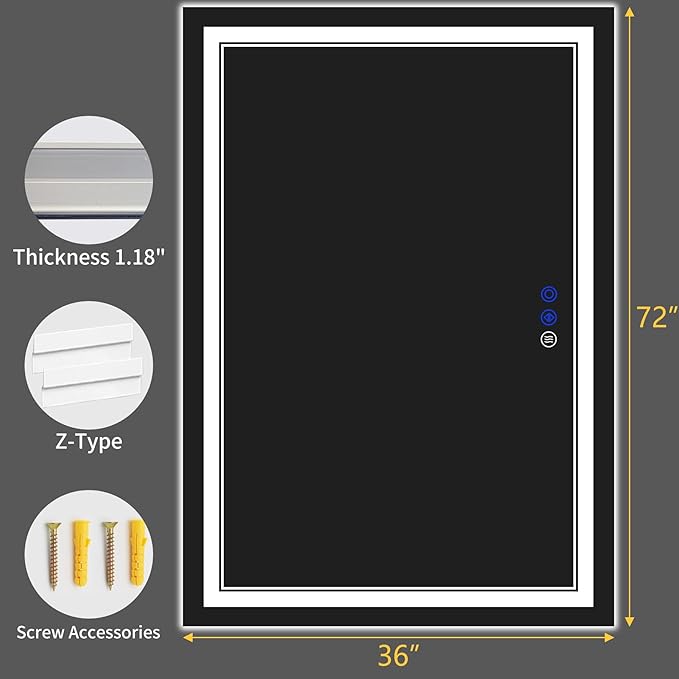 72"x36" LED Bathroom Mirror - Image 9