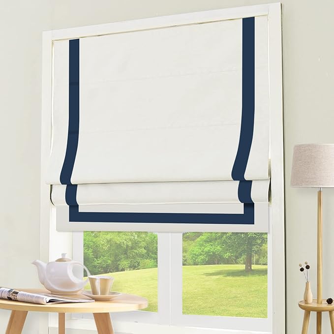 DEJAVU Roman Shades With Ribbon Border by DEJAVU