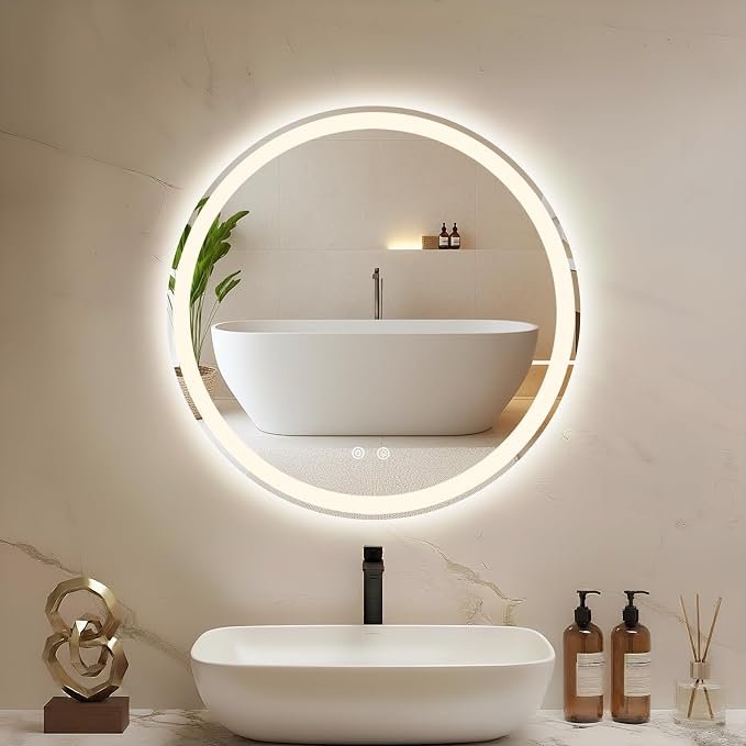 DUMOS 28 Inch Round LED Bathroom Mirror - Image 2