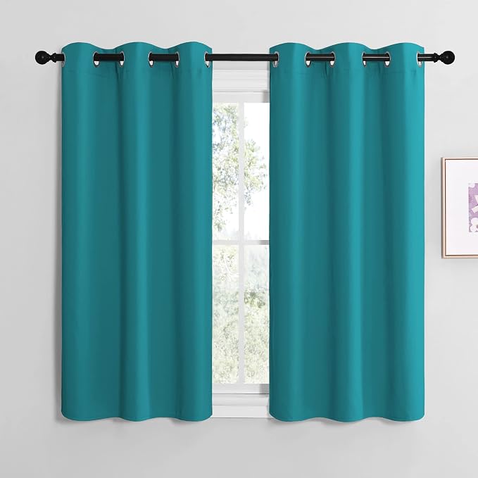 NICETOWN Room Darkening Curtains 48 inch Length 2 Panels, Thermal Insulated by NICETOWN
