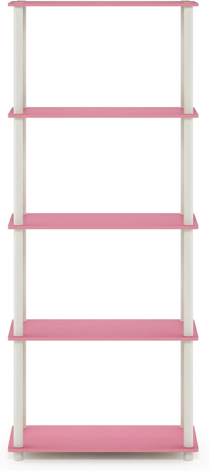 Furinno TURN-N-TUBE Storage Shelves, 5-Tier Book Shelf, Corner Shelf, Toolless - Image 6