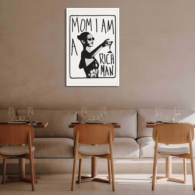 Liyark Mom I Am A Rich Man Aesthetic Retro Music Goblet Poster Feminist canvas - Image 5