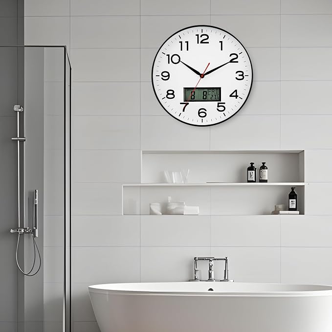 AKCISOT Wall Clock 12 Inch, Non-Ticking Silent Battery Operated Analog - Image 7