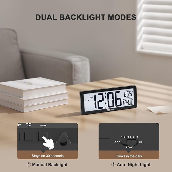 Soobest 8.5 Inch Digital Wall Clock Battery Operated - Image 4