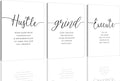 Canvas Grind Quote, Hustle Grind Execute, Inspirational Print, Office Wall Art by EPHANYART