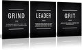 Motivational Grind Grit Leader Wall Art, Canvas Painting Wall Decor by KAWAHONE