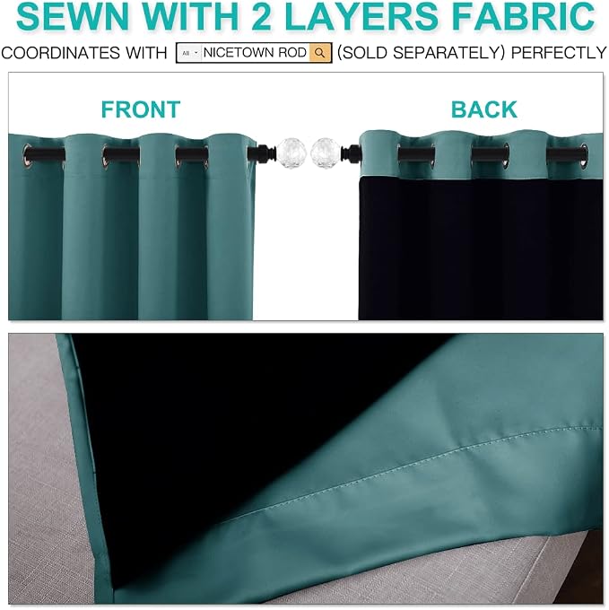 NICETOWN 100% Blackout Blinds, Laundry Room Decor Window Treatment Curtains - Image 5