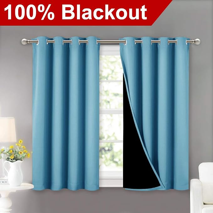 NICETOWN 100% Blackout Short Curtains - Image 2