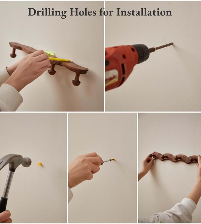 Wood Coat Rack Wall Mount - Image 8