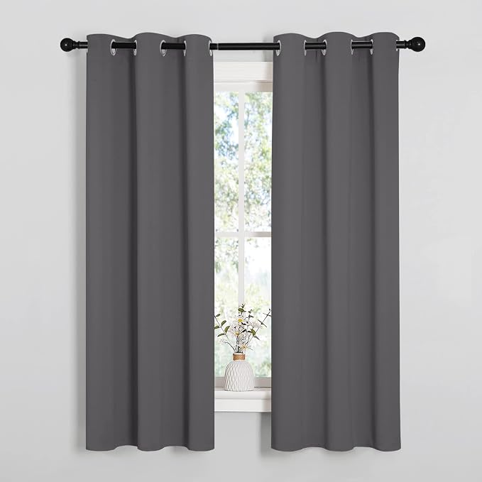 NICETOWN Grey Blackout Curtain Panels - Image 2