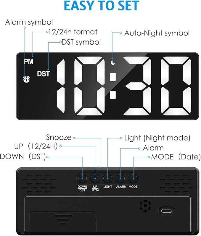 AMIR Digital Alarm Clock, LED Clock - Image 3