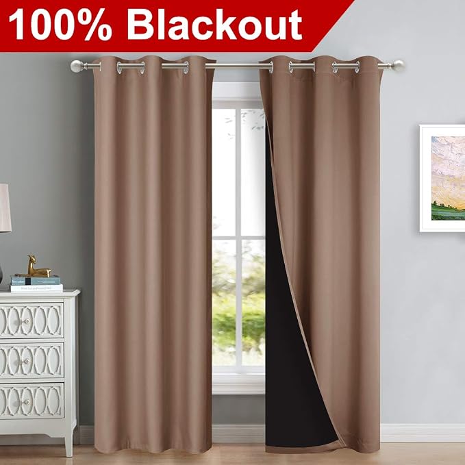 NICETOWN 100% Blackout Curtains Thermal, Noise Cancellation and Privacy Truly - Image 2