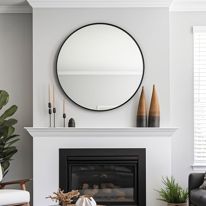 USHOWER Bathroom Mirrors for Over Sink, 36 Inch Circle Mirror - Image 8