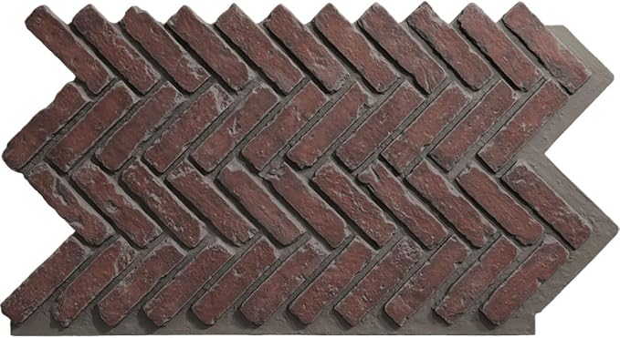 EverStone Herringbone Faux Brick Panel, 46 1/2"W x 25 1/4"H x 1"D, Stratus Color by EkenaMillwork