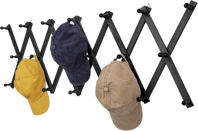 SCUNDA Wall Rack with 20 Hooks, Wooden Wall Expandable Coat Rack by SCUNDAHOME