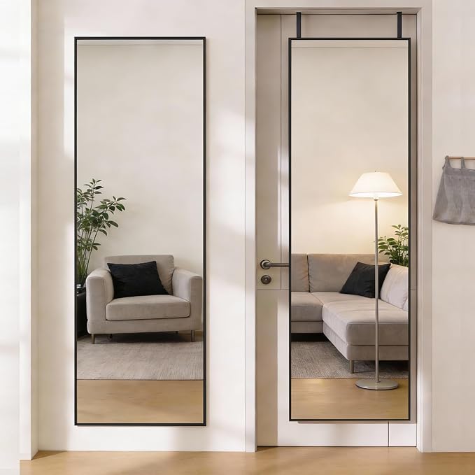 DUMOS 47x14 Full Length Mirror Over the Door, Wall Mounted Full Body Mirror by DumosLifestyle