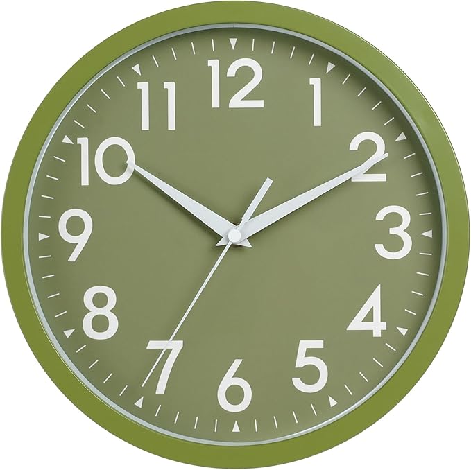 DAXSMY Wall Clock Analog 10 Inch Simple Silent Non Ticking Battery Operated by DAXSMY
