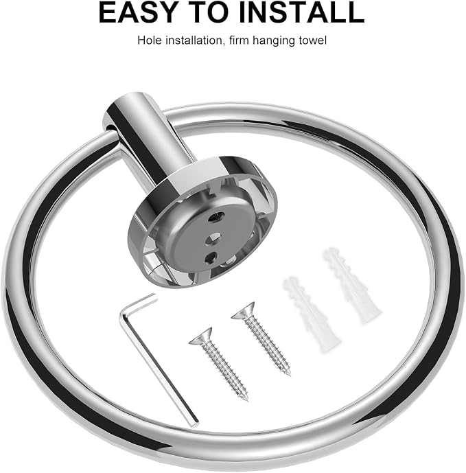SetSail Towel Holder for Bathroom Wall 2 Packs Towel Ring Stainless Steel Heavy - Image 4