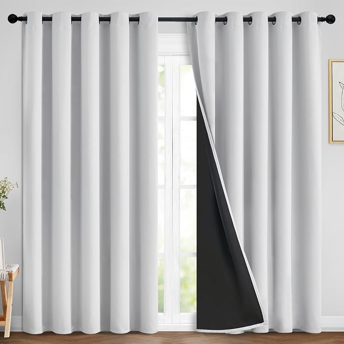Yakamok 100% Blackout Curtains 84 Inches Long, 2 Thick Layers Heat and Full by Yakamok
