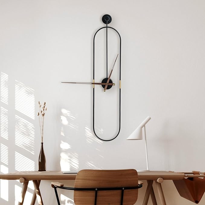 DRELIFAM Modern Oval Wall Clock Large Wall Clock - Image 4