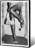 High Fashion Poster Trendy Black and White Wall Art Retro Girl Luxury Feminist by Acqooeakt