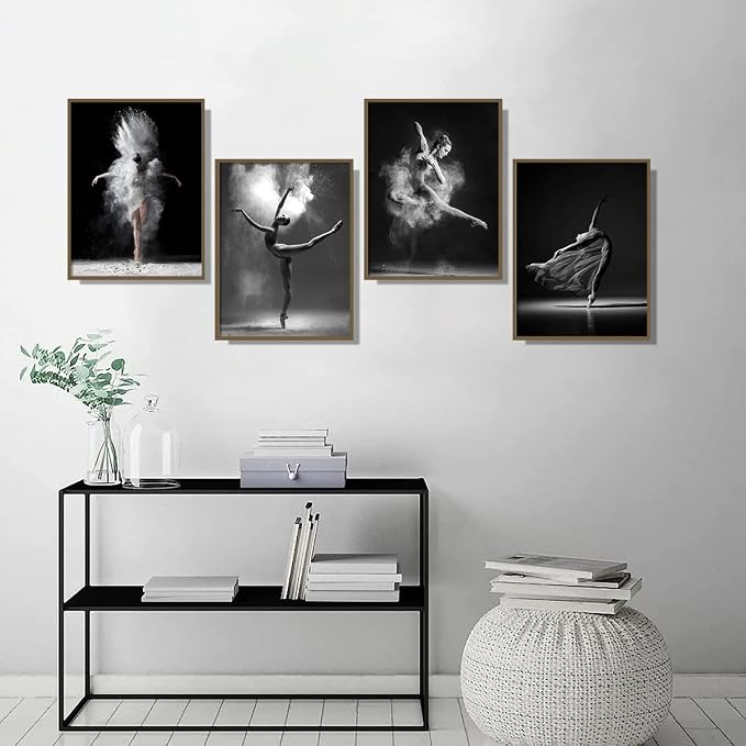 NCYEL Black and white ballet wall art dancer poster beautiful girl bedroom - Image 5
