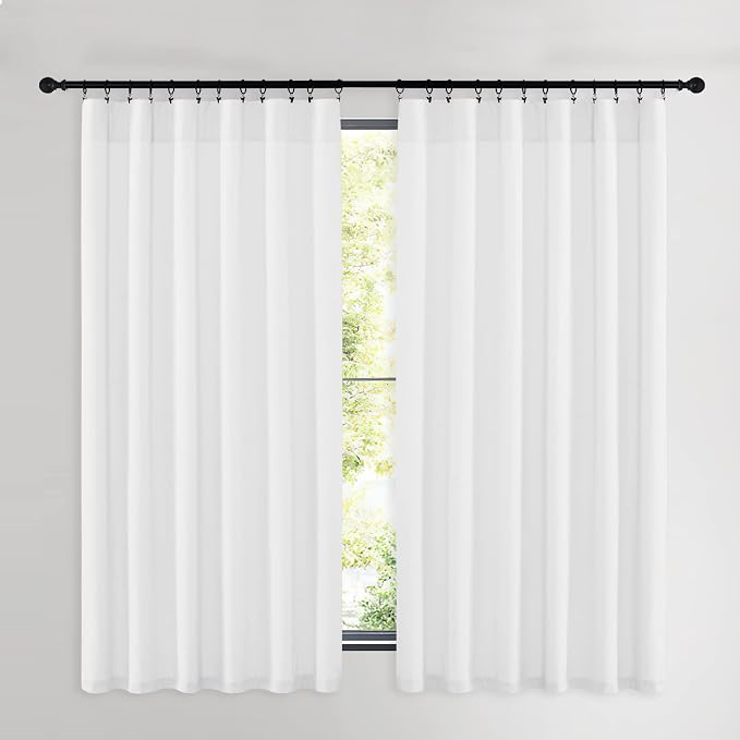 NICETOWN White Velvet Curtains 63 inches - Image 2