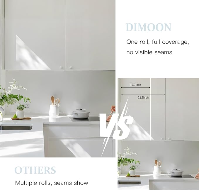 Dimoon 394''x23.6'' Peel and Stick Wallpaper White Contact Paper - Image 4