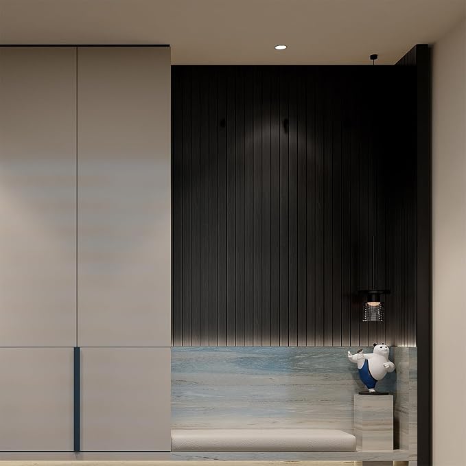 YU LI 3DH Peel and Stick PVC Slat Wall Panel 236"x15.75" Self-Adhesive Thick - Image 5