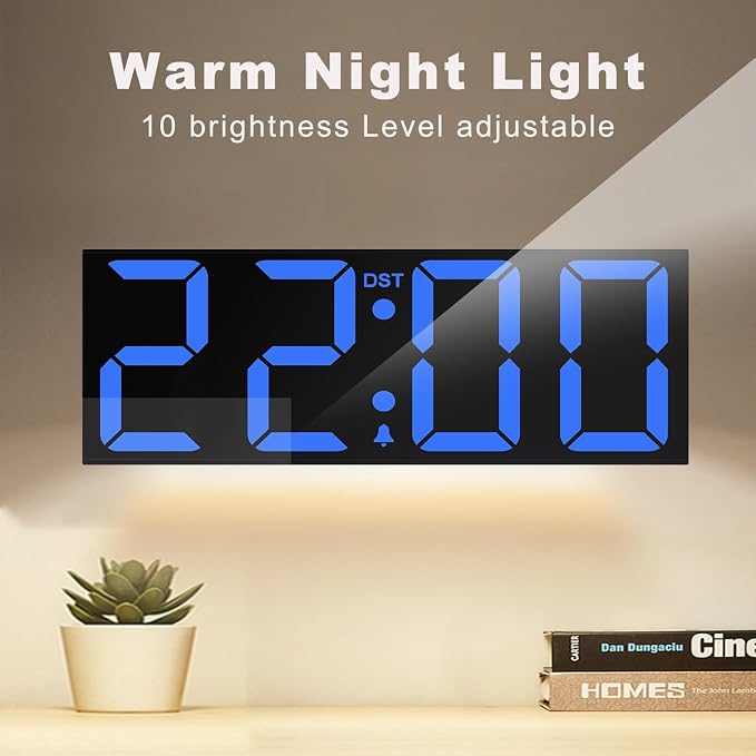 JALL 22'' Large Digital Wall Clock, Big LED Number Dispaly, Night Light - Image 3