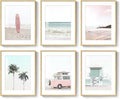 Framed Pink and Mint Green Coastal Wall Art by Cuspin