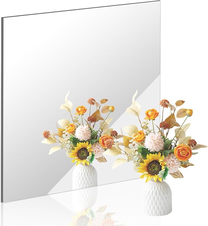 18x18 in Acrylic Mirror Sheet for Wall, 2.5mm Thick Unbreakable Non Glass Body by DARENYI