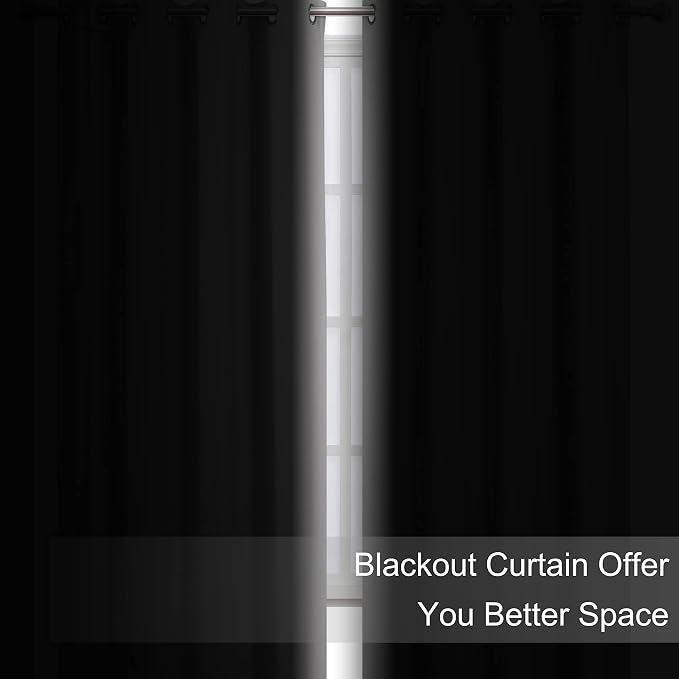 LEMOMO Blackout Curtains 52 x 108 inch/Light Grey Curtains Set of 2 - Image 3