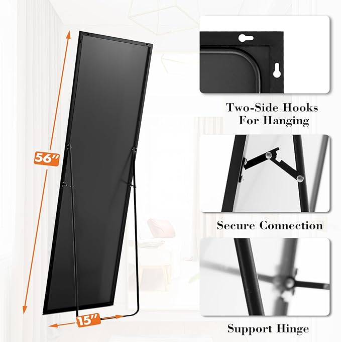 Sweetcrispy 56"x15" Full Length Mirror, Leaning or Standing Full Body Mirror - Image 5