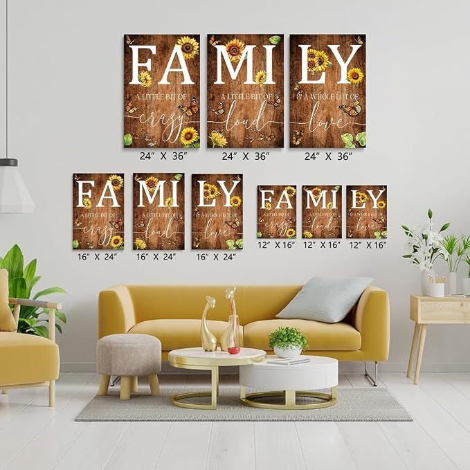 GUBIYU Farmhouse Family Wall Art Set of 3, Rustic Family Wall Decor - Image 6