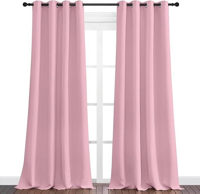 NICETOWN Crystal Pink Blackout Curtains 102" Long - Image 2