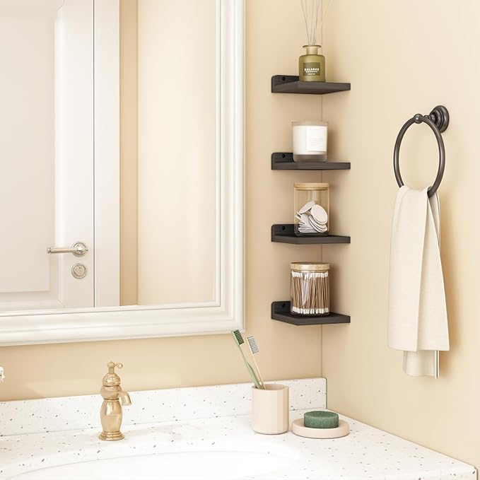 Fixwal Wall Shelves, 5x5 Inches Small Floating Shelf, Rustic Wood Wall Mounted - Image 5